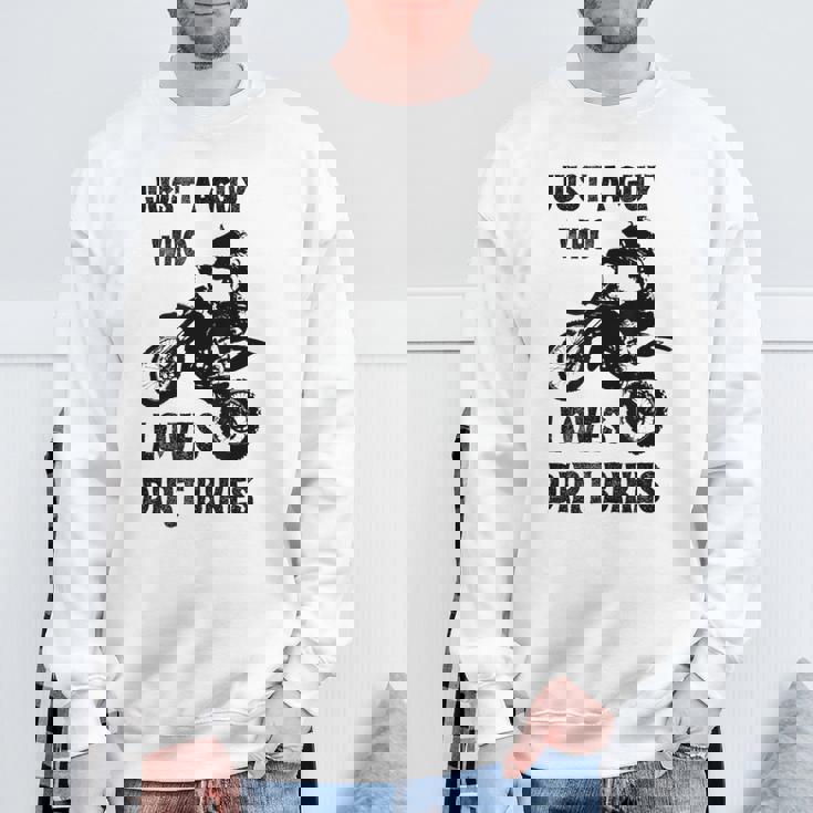 メンズ Just A Guy Who Loves ダートバイク 面白い モトクロス スウェットシャツ 高齢者への贈り物