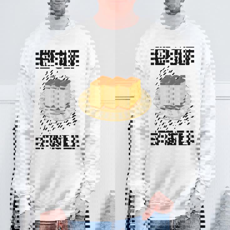 Keep Calm Eat Castella ヴィンテージ グランジ カステラ ケーキ好き スウェットシャツ 高齢者への贈り物