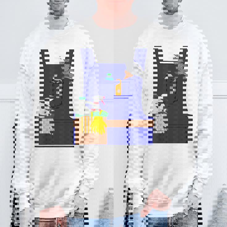 Last Minute Cleaner ハロウィンワーカーズグループコスチューム スウェットシャツ 高齢者への贈り物