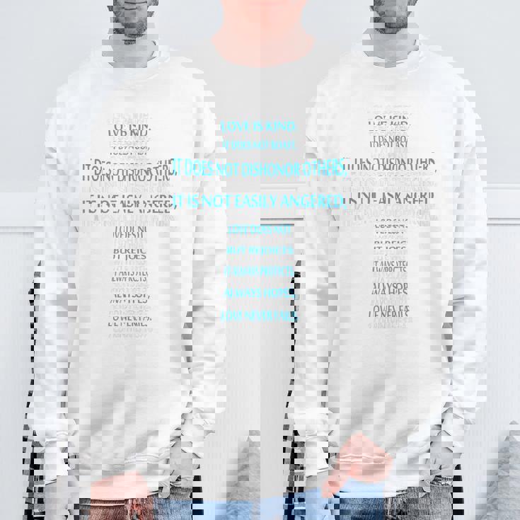 Liebe Ist Geduldig Liebe Ist Gütiges 聖書erskreuz スウェットシャツ 高齢者への贈り物