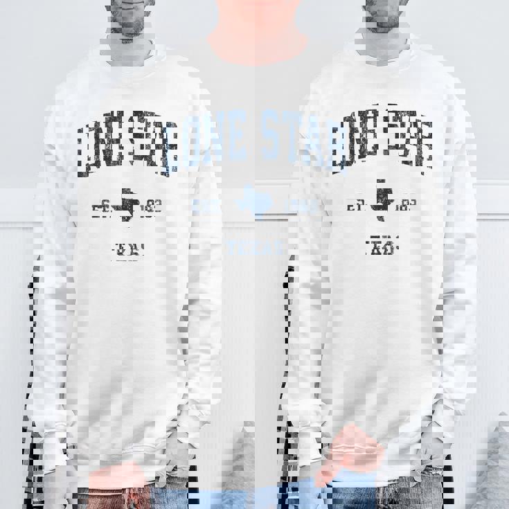 Lonetar Texas Tx ヴィンテージ アスレチック ネイビー スポーツデザイン スウェットシャツ 高齢者への贈り物