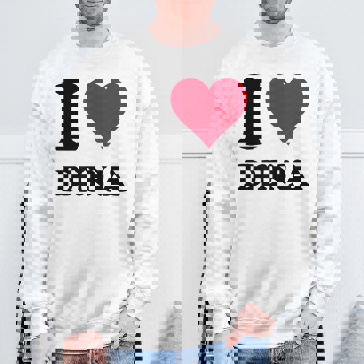 I Love Dina スウェットシャツ 高齢者への贈り物