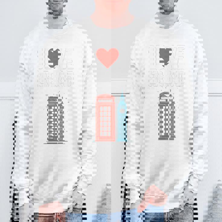 I Love Englandの象徴的なランドマークデザイン。 長袖tシャツ スウェットシャツ 高齢者への贈り物
