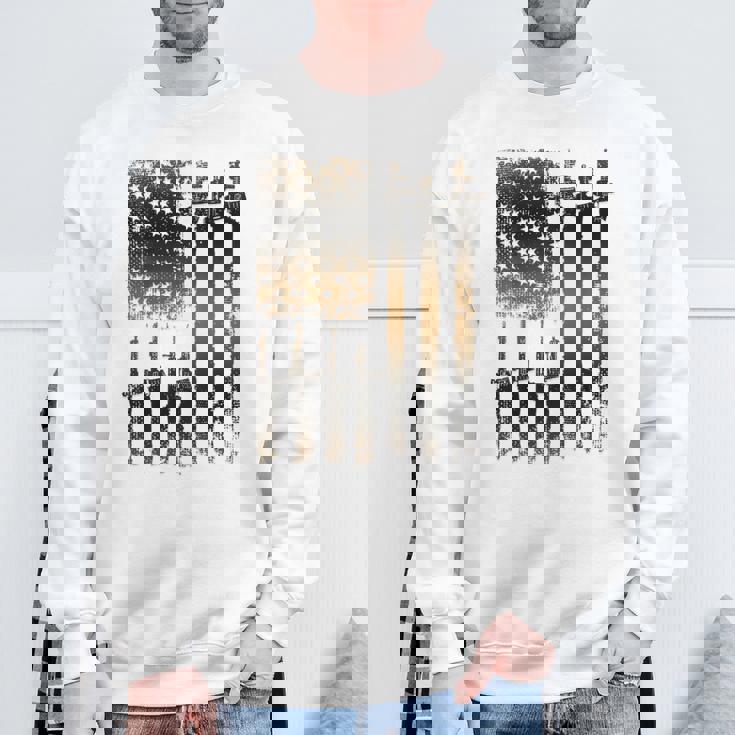 I Love Guns ブラックライフルコーヒー メンズ レディース バックデザイン スウェットシャツ 高齢者への贈り物