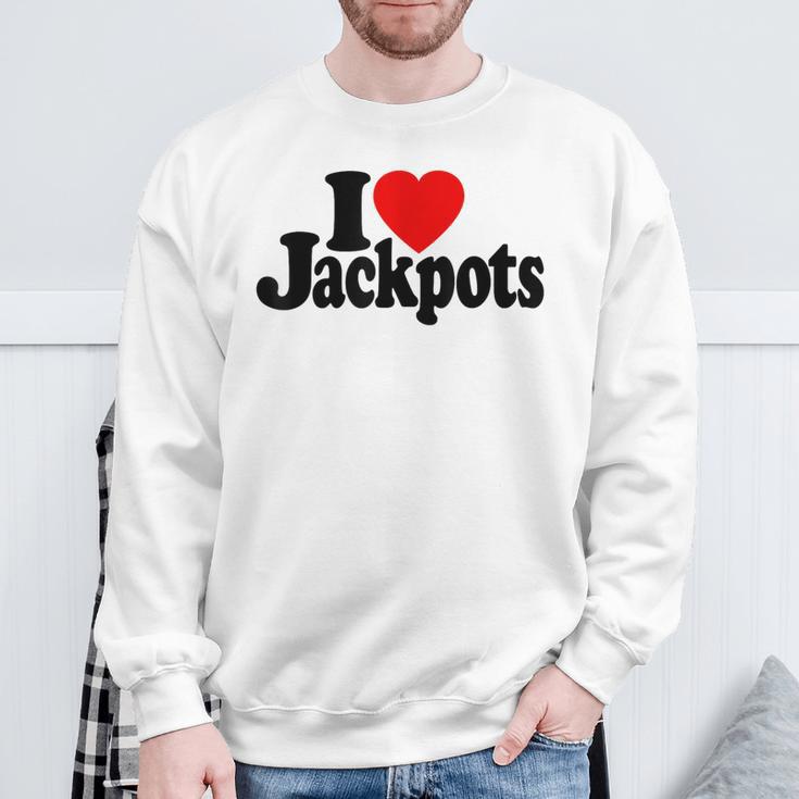 I Love Heart Jackpotslotslot Machines カジノラスベガス スウェットシャツ 高齢者への贈り物