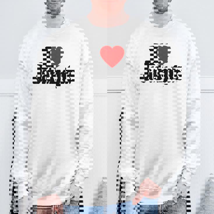 I Love Heart Jackpotslotslot Machines カジノラスベガス スウェットシャツ 高齢者への贈り物