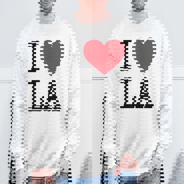 I Love La Top I Heart Los Angeles バケーションギフト スウェットシャツ 高齢者への贈り物