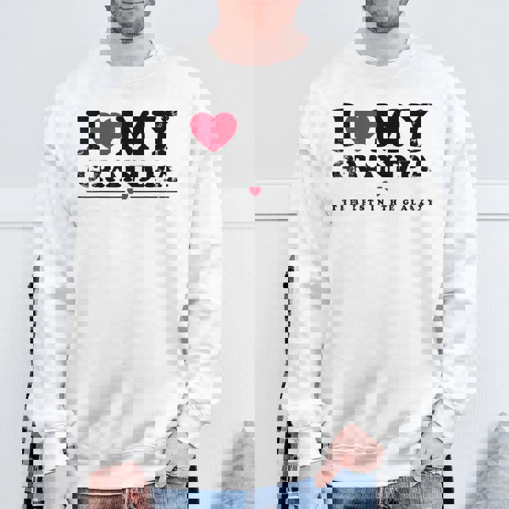 I Love My Grandpa I Heart My Grandpa スウェットシャツ 高齢者への贈り物