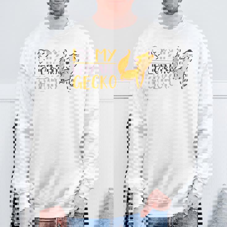 I Love My Leopard Gecko トカゲ ヒョウ ヤモリ 爬虫類 スウェットシャツ 高齢者への贈り物