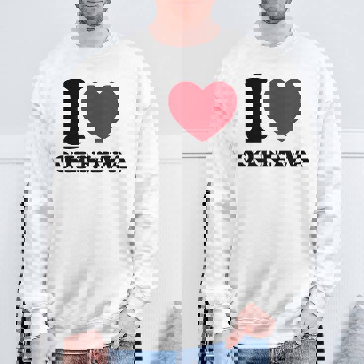 I Love Okinawa アイラブ 沖縄 メンズ 琉球 お土産 旅行 スウェットシャツ 高齢者への贈り物