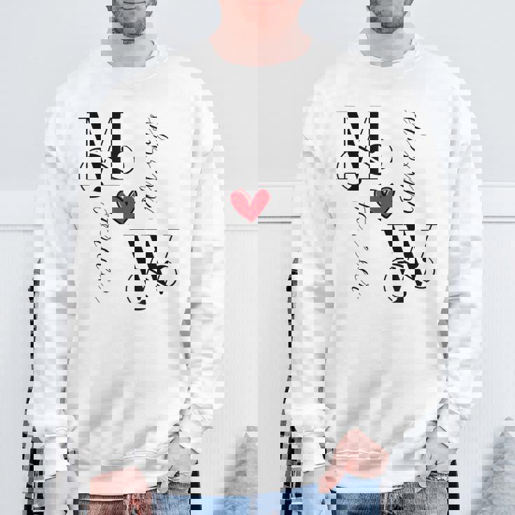 M&W カップル イニシャル 結婚式 記念日 新築祝い スウェットシャツ 高齢者への贈り物