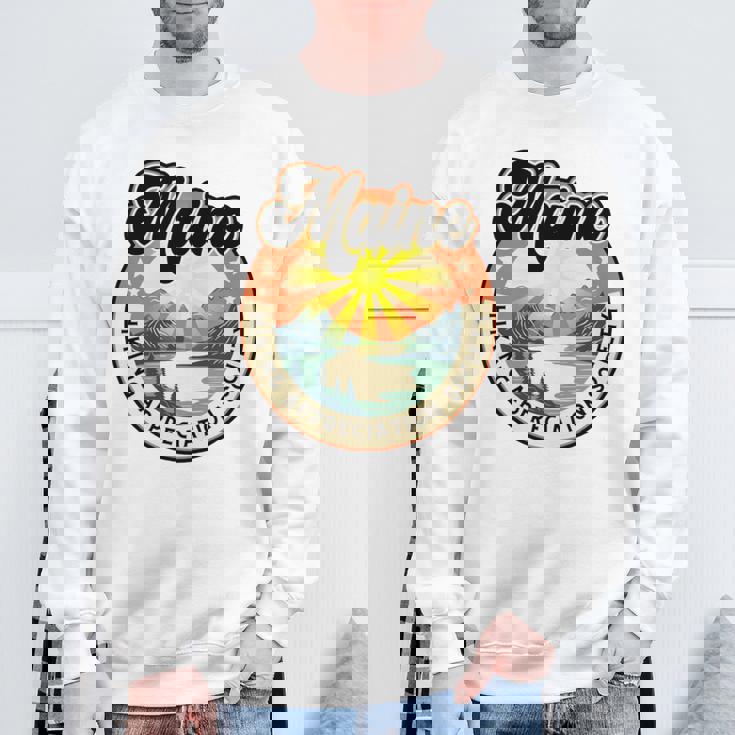 Maine Usa ハイキング ハイカー バックパッカー ハイキング 山 アウトドア 長袖tシャツ スウェットシャツ 高齢者への贈り物