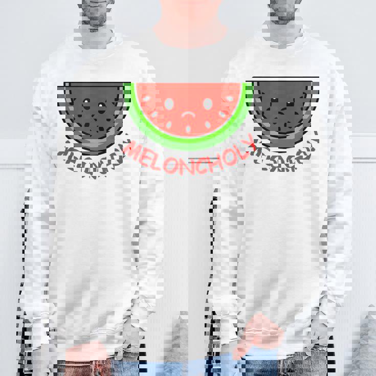 Meloncholy 面白い スイカ しゃれ フルーツ好き。 スウェットシャツ 高齢者への贈り物