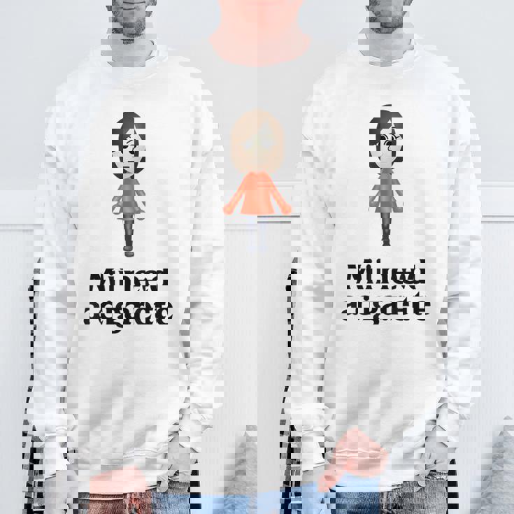 Mii Need A Cigarette Humour メンズ レディース スウェットシャツ 高齢者への贈り物