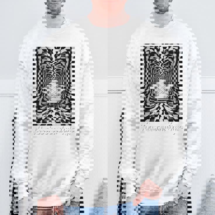 Monochrome Magic 幾何学トリックアート 長袖tシャツ スウェットシャツ 高齢者への贈り物