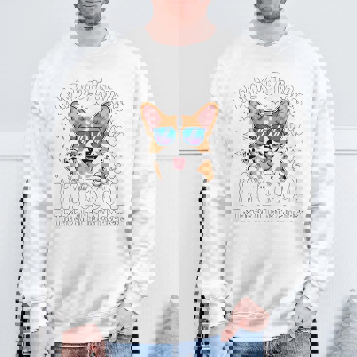 My Dog Thinks I'm Cool Corgi Dog Lover 長袖tシャツ スウェットシャツ 高齢者への贈り物