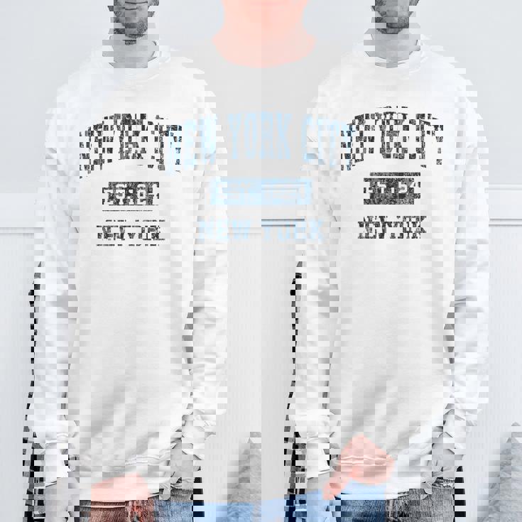 New York City New York Ny ビンテージスポーツデザイン ネイビープリント スウェットシャツ 高齢者への贈り物