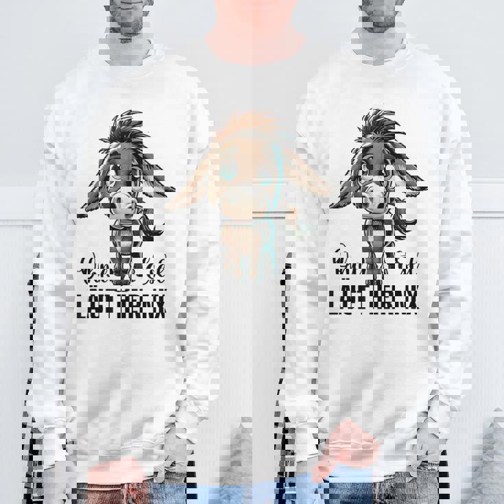 Ohne Esel Läuft Hier Nix ロバ 牧場 農業 ロバ スウェットシャツ 高齢者への贈り物