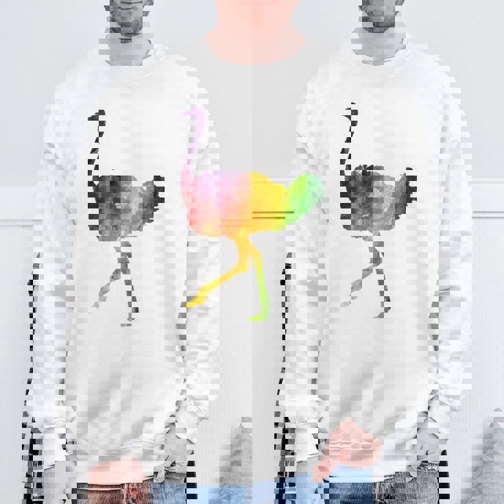 Ostrich African ダチョウ Animal Watercolor Graphic スウェットシャツ 高齢者への贈り物