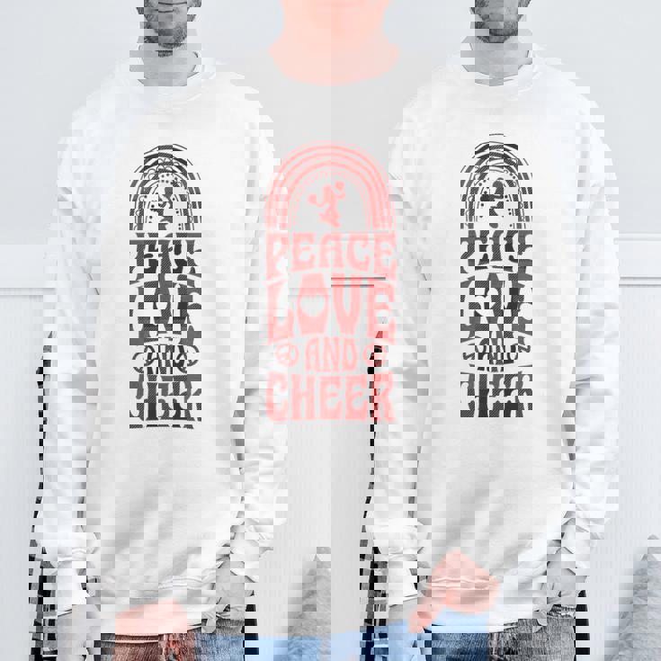 Peace Love And Cheer ボヘミアンレインボーチアリーダー スウェットシャツ 高齢者への贈り物