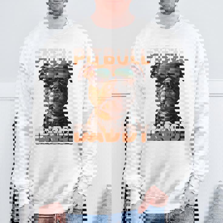 Pitbull Daddyピットブル・パパ・ヴァタータグ アメリカン・ピット・ブル・テリア・パパ 長袖tシャツ スウェットシャツ 高齢者への贈り物