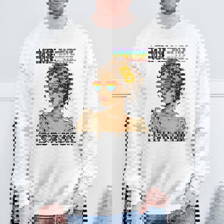 More Pride Less Prejudice Lgbt Pride Month Gay Pride Lesbian Sweatshirt Gifts for Old Men