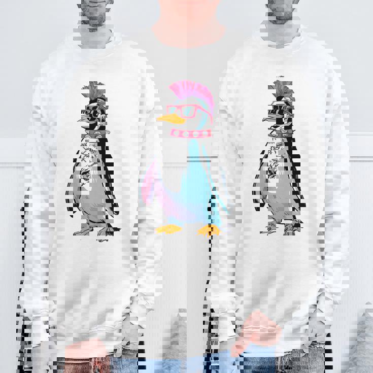 Punkuin 面白い パンクロック パンクロック ペンギン 長袖tシャツ スウェットシャツ 高齢者への贈り物