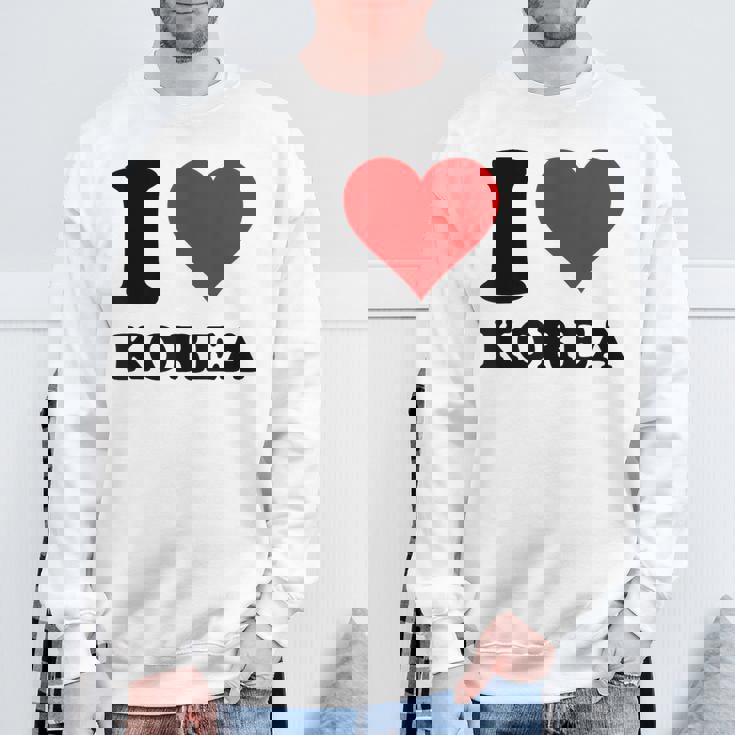 Red Heart I Love Korea スウェットシャツ 高齢者への贈り物