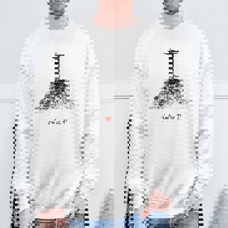 Rio De Janeiro リオデジャネイロのスカイライン イエスキリストの像 ブラジル 愛 スウェットシャツ 高齢者への贈り物