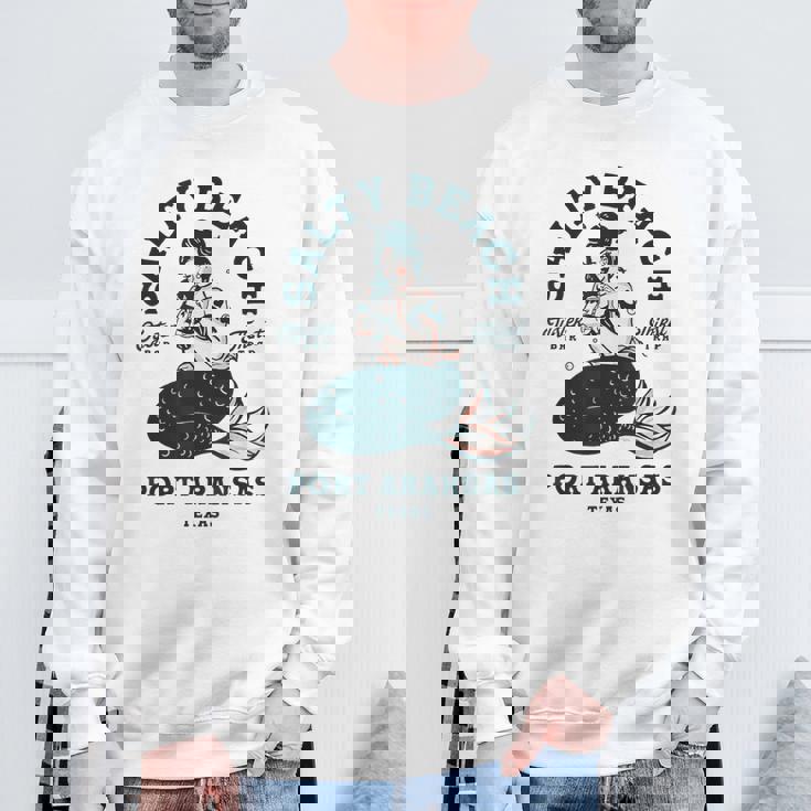 Salty Beach Port Aransas テキサス マーメイドシャツ ダイブバー オイスター スウェットシャツ 高齢者への贈り物