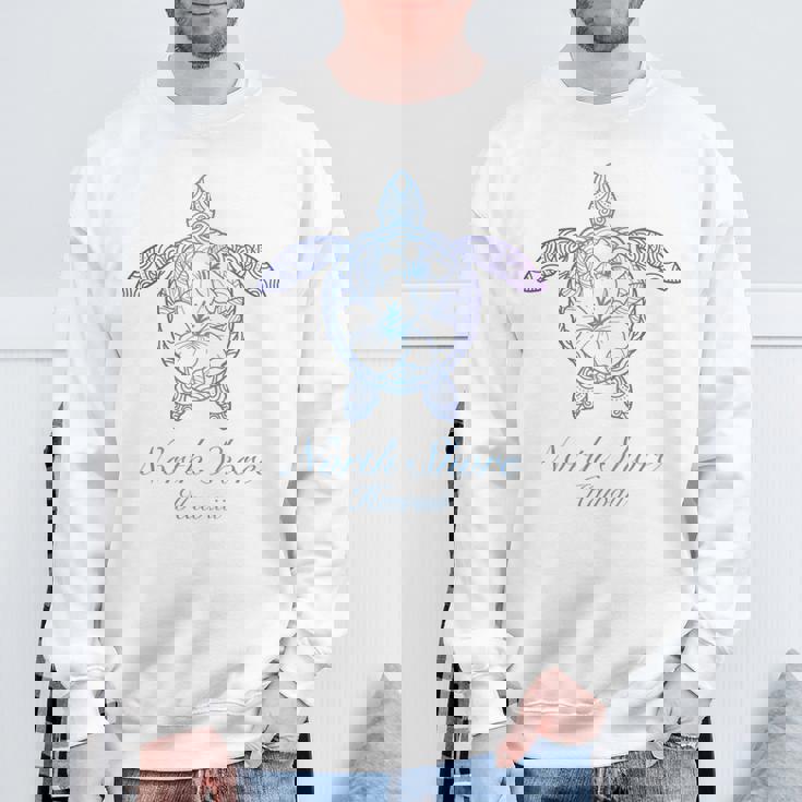 Save The Hawaii ウミガメ ハワイアンブルー トライバル タートル ホヌ スウェットシャツ 高齢者への贈り物