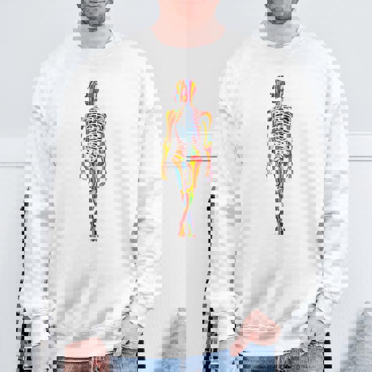 Skelleton カラフル ヒューマンアート 抽象 グラフィック スケルトン スウェットシャツ 高齢者への贈り物
