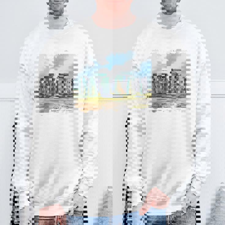 Stonehenge イギリス土産 ストーンヘンジ。 長袖tシャツ スウェットシャツ 高齢者への贈り物