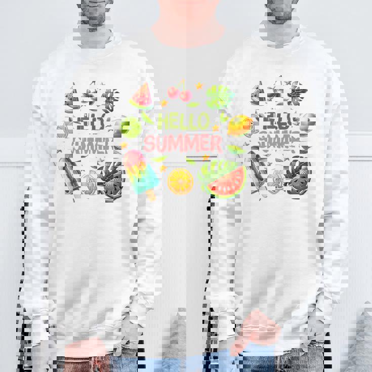 Summeribes ビーチバケーション ハローサマー トロピカル 楽しいデザイン スウェットシャツ 高齢者への贈り物