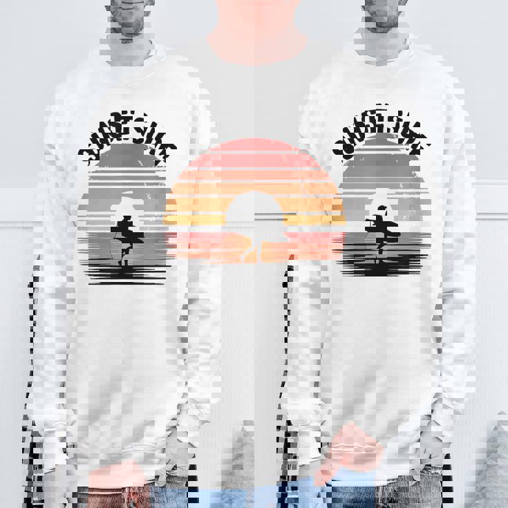 Sunseturf サーフボード ビンテージサーフィン サーファー用 スウェットシャツ 高齢者への贈り物