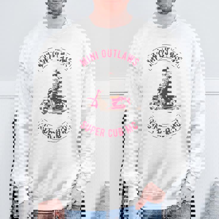 Super Cub スーパーカブ ミニモト 面白 ふざけ ネタ おもしろ バイク アウトロー バイカーギャング 長袖tシャツ スウェットシャツ 高齢者への贈り物