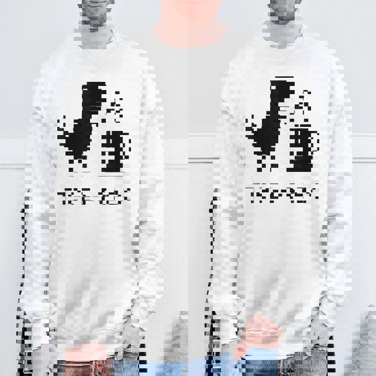 Tea Rex Pixel 8ビットゲーム恐竜 スウェットシャツ 高齢者への贈り物