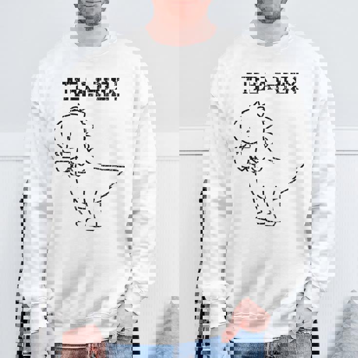 Tea-Rex おもしろドリンクグラフィック スウェットシャツ 高齢者への贈り物