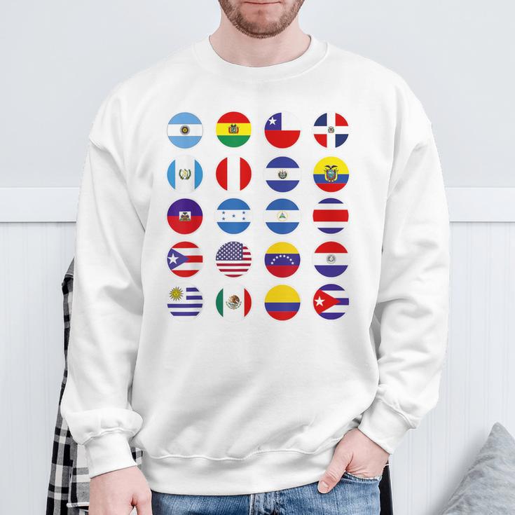 Todas Banderas Latinoamericanas Países Banderas Latinoamerica Camisa de entrenamiento Regalos para ancianos