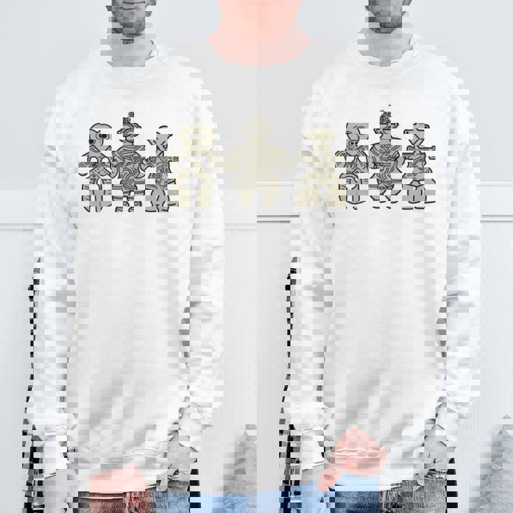 Tomodachi 土偶 縄文 時代 遮光器土偶 ハート形土偶 仮面の女神 宇宙人 はにわ かわいい シュール 長袖tシャツ スウェットシャツ 高齢者への贈り物