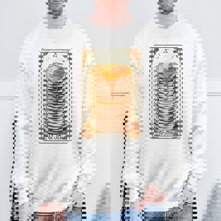 The Tower タロットカード パンケーキタワー 面白いパンケーキ スウェットシャツ 高齢者への贈り物