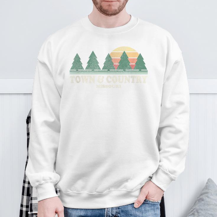 Town Country Mo ビンテージスローバックtシャツ レトロ70年代デザイン スウェットシャツ 高齢者への贈り物