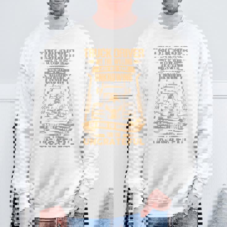 Truck Drivers Fun Truckers トラッキング スカル バックサイド 長袖tシャツ スウェットシャツ 高齢者への贈り物