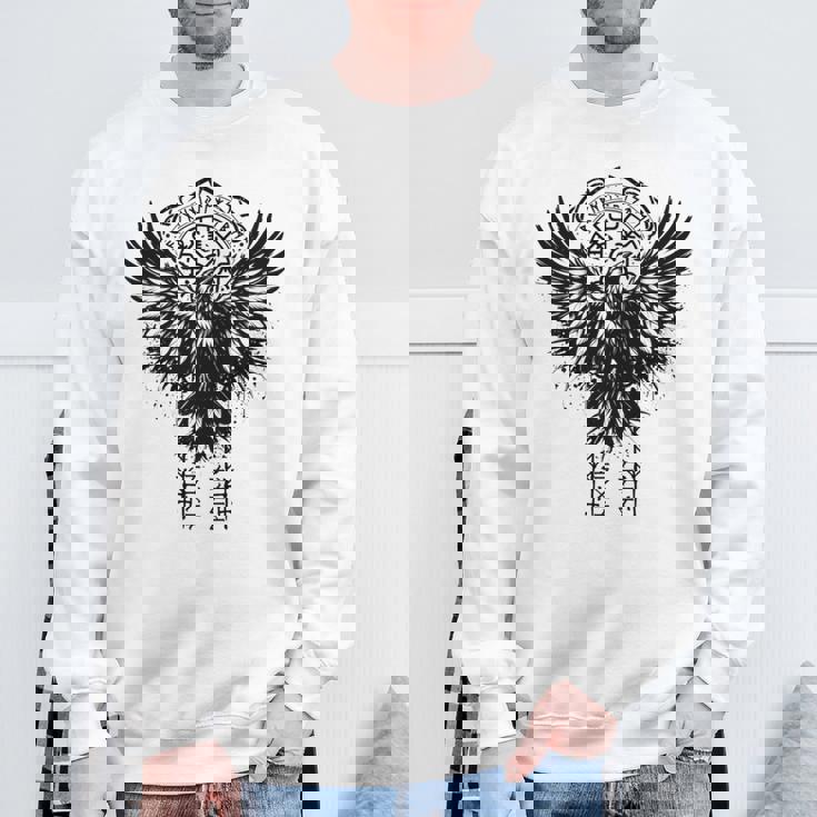 Walhalla Raven Odins ルーンズ ノルディック コンパス バイキング 長袖tシャツ スウェットシャツ 高齢者への贈り物