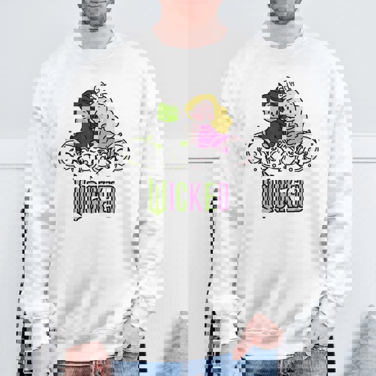 Wicked Elphaba & Glinda Together 遊び心のある漫画スタイル スウェットシャツ 高齢者への贈り物