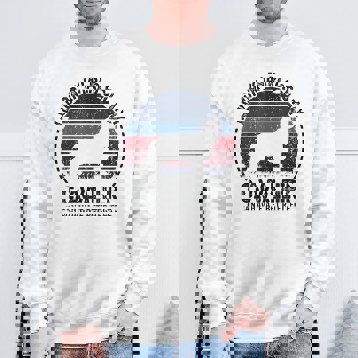 Work Hardo Dog Have Life 面白いレトロキャバリア スウェットシャツ 高齢者への贈り物