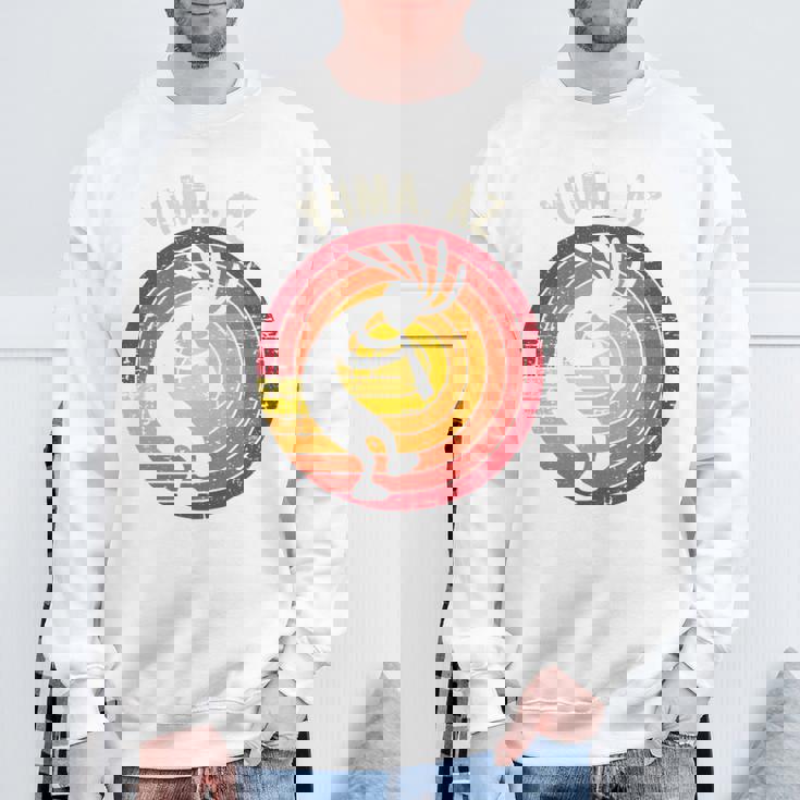 Yuma アリゾナ ダンシング ココペリ アンティーク調デザイン 長袖tシャツ スウェットシャツ 高齢者への贈り物