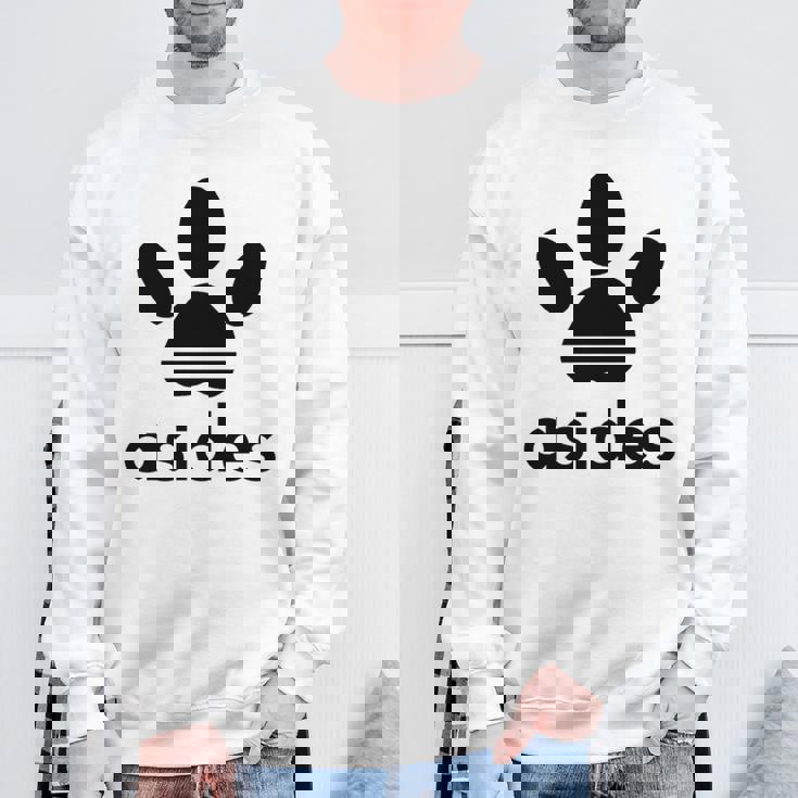 【バックプリント・背中側】Asides アシデス 足です。肉球です。【変なtシャツ屋】スポーツ ブランド パロディ 面白 長袖tシャツ スウェットシャツ 高齢者への贈り物