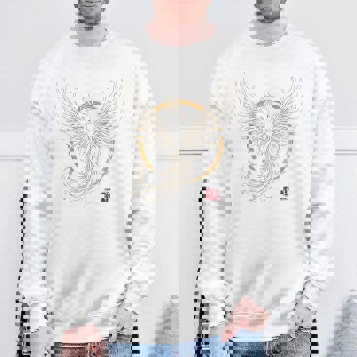 【背中側デザイン】日本文化 鳳凰デザイン 幸運を願うお守り スウェットシャツ 高齢者への贈り物