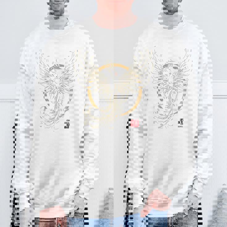 【背中側デザイン】日本文化 鳳凰デザイン 幸運を願うお守り 長袖tシャツ スウェットシャツ 高齢者への贈り物